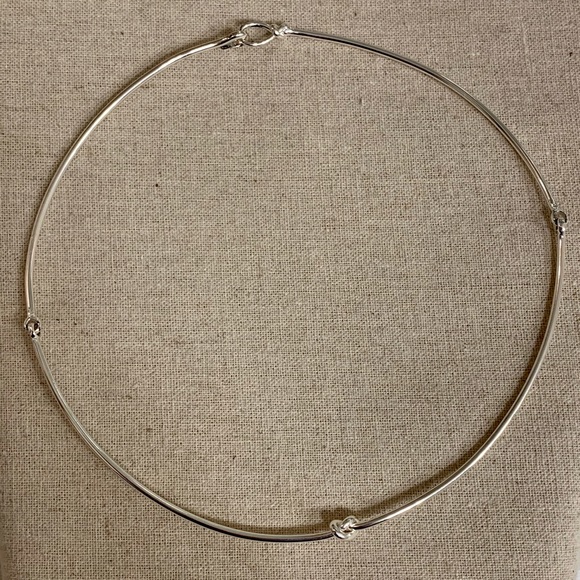 Stella & Dot Silver Simple Knot Collar Necklace - Picture 2 of 3